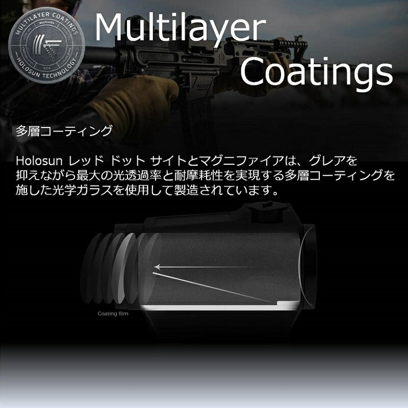 HOLOSUN / ホロサン ドットサイト SCS-MP2-GR Open Reflex Solar Charging グリーンドット ダットサイト BK