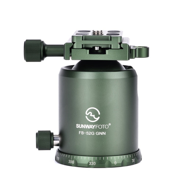 SUNWAYFOTO TACTICS FB Series Classic Ballhead with Screw Knob Clamp FB-52G GNN