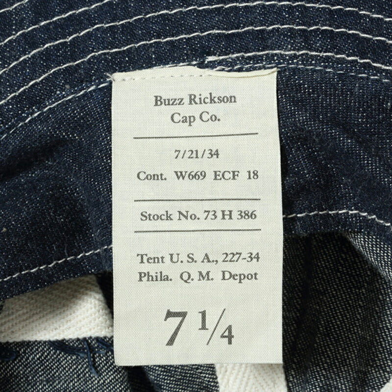 BUZZ RICKSON'S バズリクソンズ DENIM WORKING HAT 日本製 定番 ミリタリー デニム ハット BR01476