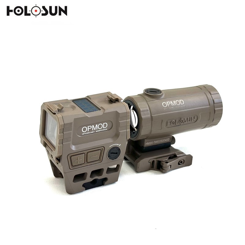 HOLOSUN / ホロサン ドットサイト AEMS 211311& HM3XT ドットサイト+マグニファイア FDE特別セット
