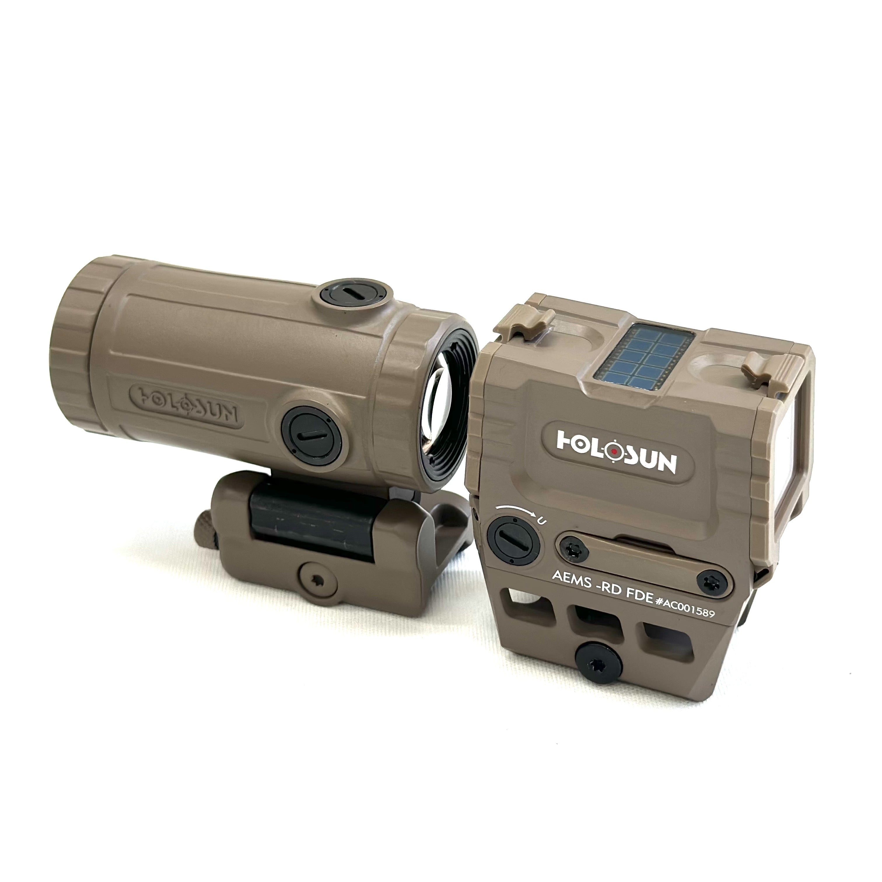 HOLOSUN / ホロサン ドットサイト AEMS 211311& HM3XT ドットサイト+マグニファイア FDE特別セット