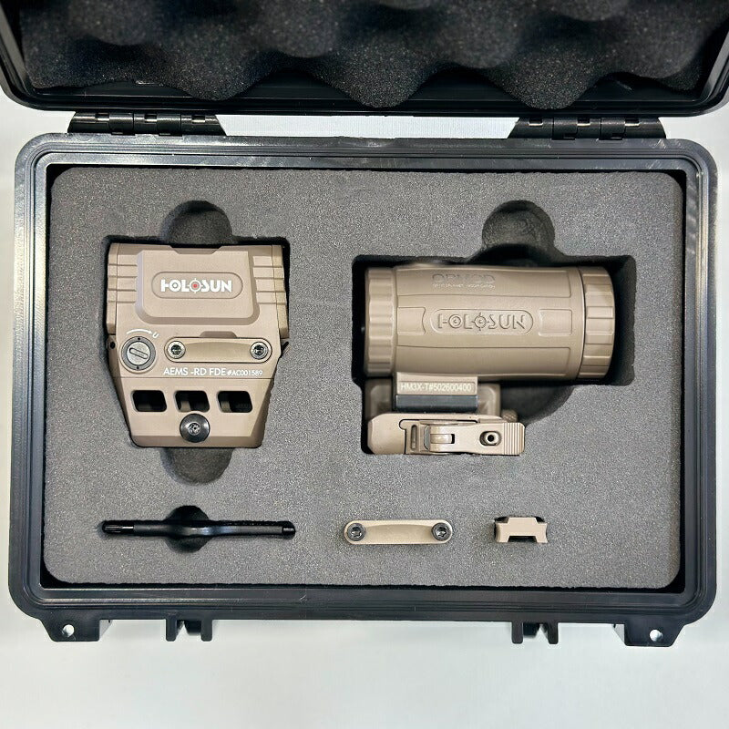 HOLOSUN / ホロサン ドットサイト AEMS 211311& HM3XT ドットサイト+マグニファイア FDE特別セット