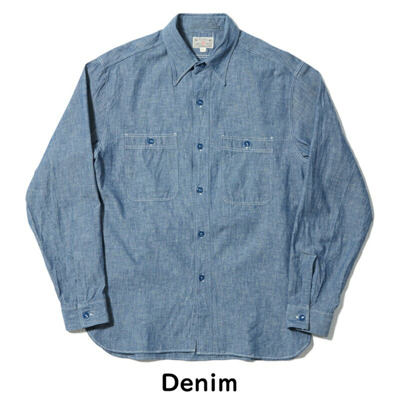 BUZZ RICKSON'S バズリクソンズ CHAMBRAY WORK SHIRTS 定番 ブルー シャンブレー ワークシャツ