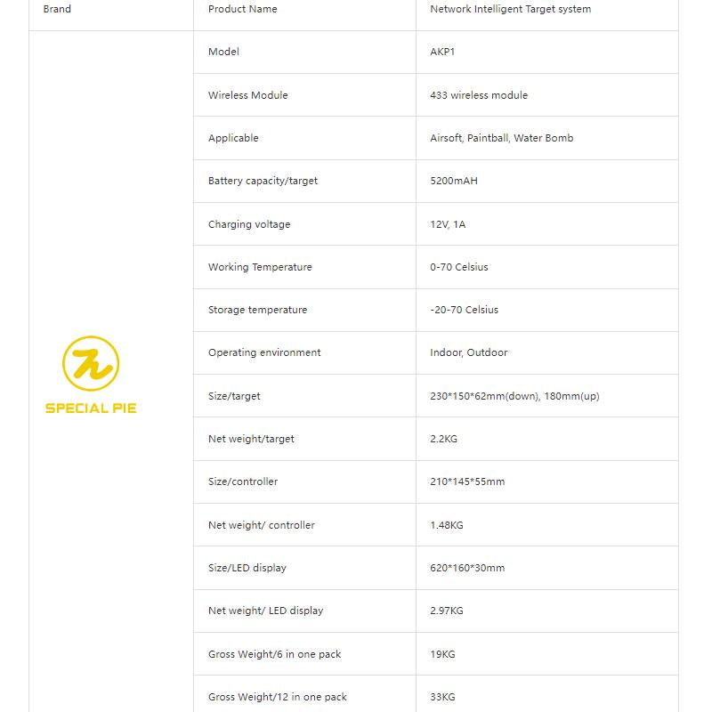 Special Pie プロ競技 スピードシューティング インテリジェンス ターゲット システム 12ターゲットパッケージ AKP1-12