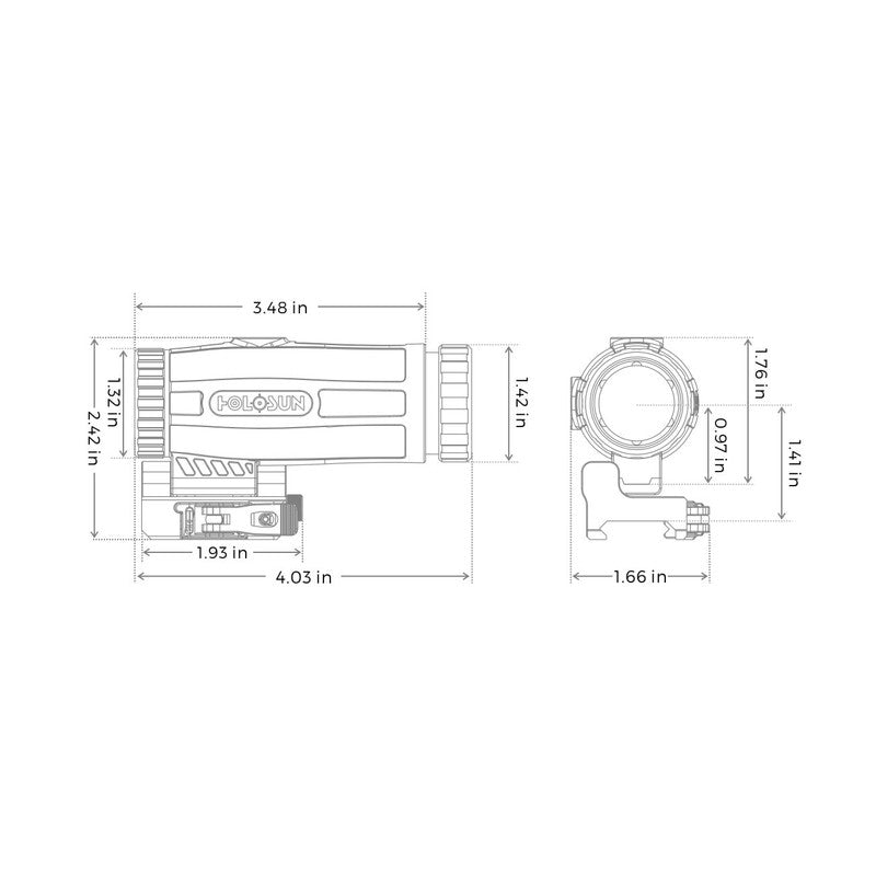 HOLOSUN HM3X マグニファイア 3倍ブースター 可倒式 QDマウント