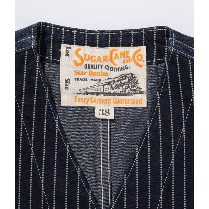 SUGAR CANE / シュガーケーン 9oz. ウォバッシュストライプワークベスト [SC12654]