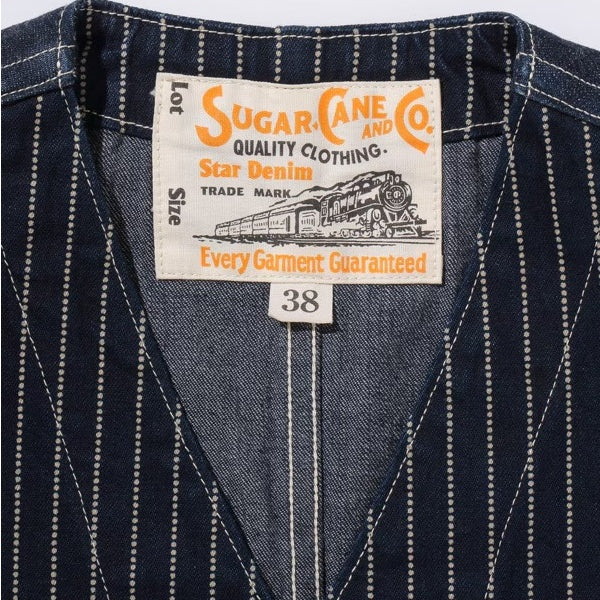 SUGAR CANE / シュガーケーン 9oz. ウォバッシュストライプワークベスト [SC12654]