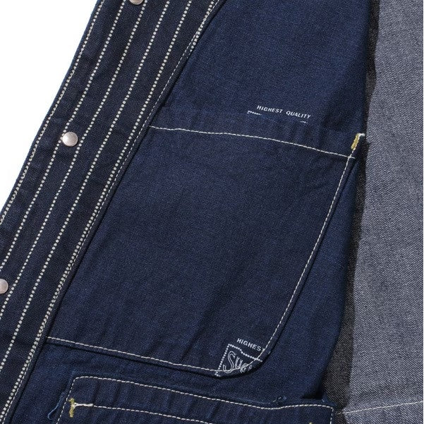 SUGAR CANE / シュガーケーン 9oz. ウォバッシュストライプワークベスト [SC12654]