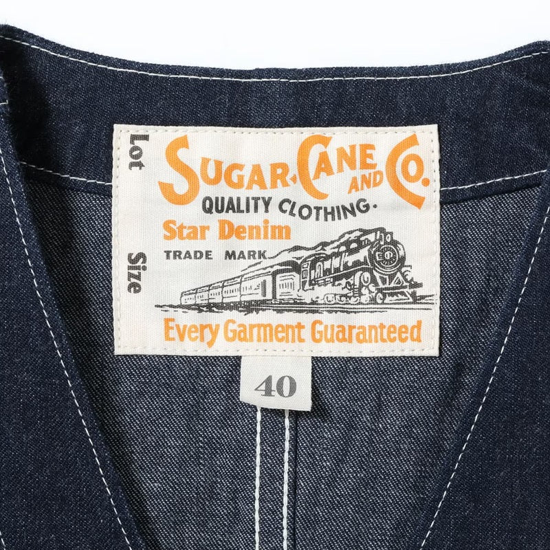 SUGAR CANE / シュガーケーン 11oz. ブルーデニムワークベスト [SC15702]