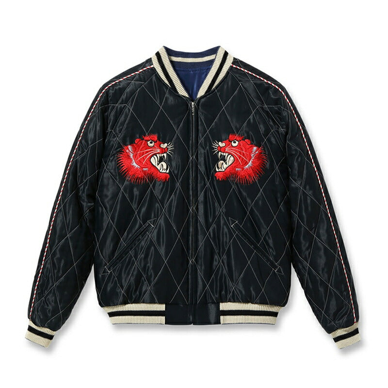 TAILOR TOYO / テーラー東洋 Mid 1950s Style Acetate Quilted Souvenir Jacket “RED TIGER” × “JAPAN MAP”  S  [TT15543-119]