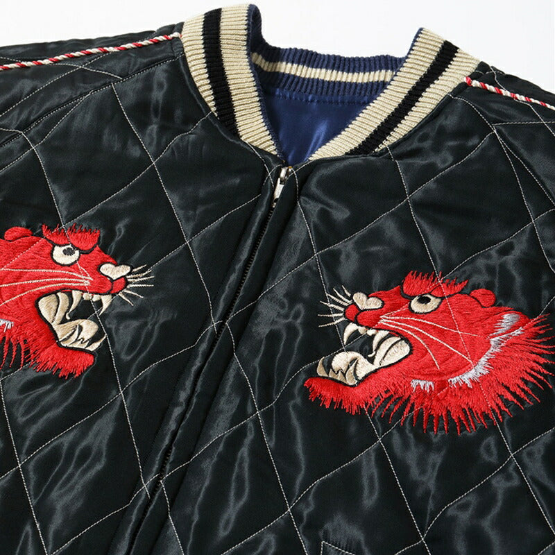 TAILOR TOYO / テーラー東洋 Mid 1950s Style Acetate Quilted Souvenir Jacket “RED TIGER” × “JAPAN MAP”  S  [TT15543-119]