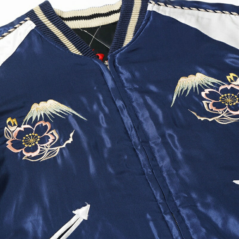 TAILOR TOYO / テーラー東洋 Mid 1950s Style Acetate Quilted Souvenir Jacket “RED TIGER” × “JAPAN MAP”  S  [TT15543-119]
