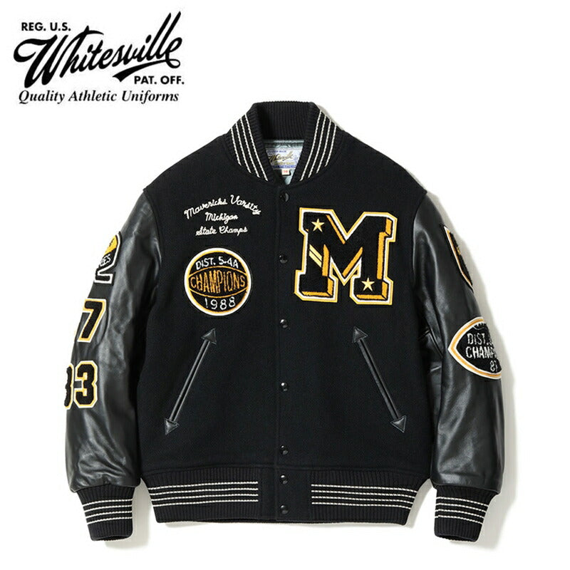 WHITESVILLE / ホワイツビル 30oz. WOOL MELTON アワードジャケット “MAVERICKS” Black 38(M)[WV15605]