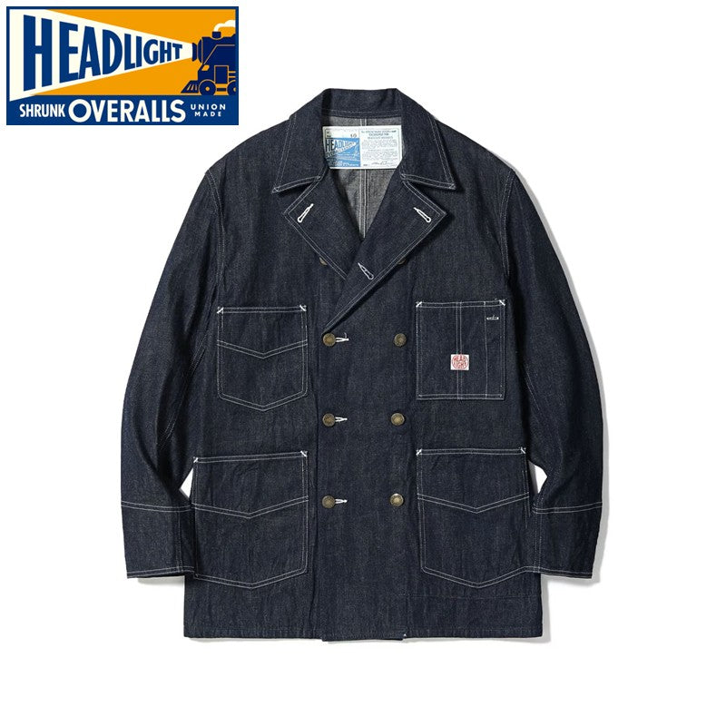HEADLIGHT / ヘッドライト 9.5oz スペシャル ウィーヴ デニム ダブルブレスト コート[HD15844]