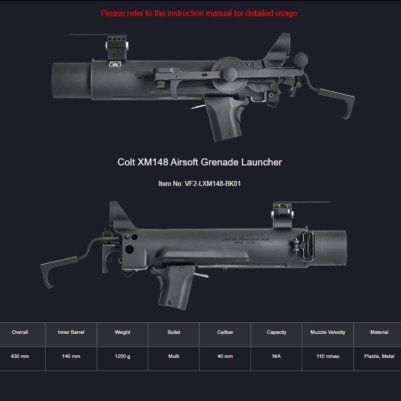 VFC ガスブロ Colt XM148 フルリアル刻印 正規ライセンス日本版 グレネードランチャー BK [VF5J-LXM148-BK01]