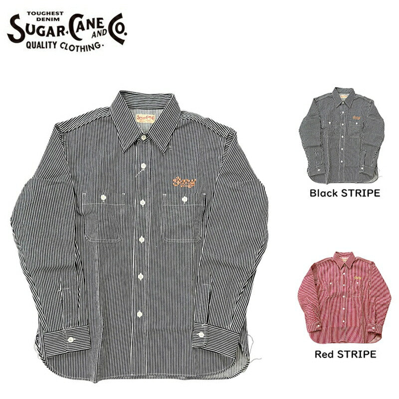 SUGAR CANE / シュガーケーン HICKORY STRIPE ワークシャツ SC29376 119 BKストライプ S