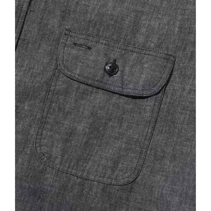 SUGAR CANE / シュガーケーン CHAMBRAY WORK SHIRTS 定番 ブラックシャンブレー ワークシャツ(LONG SLEEVE) [SC29159]
