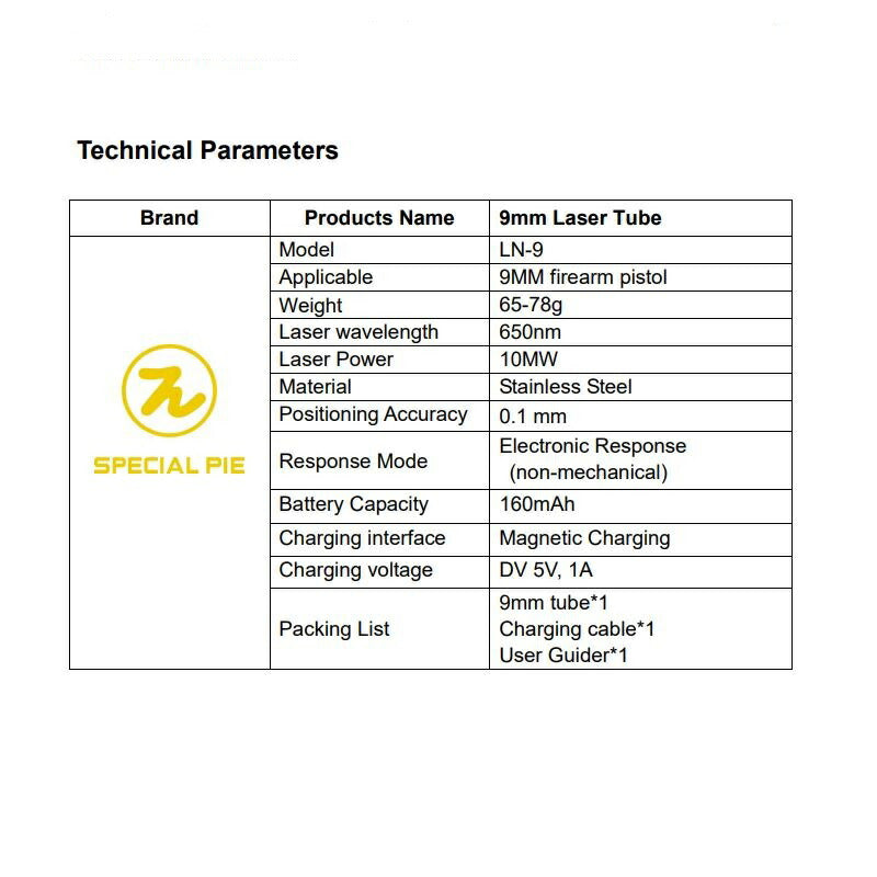Special Pie プロ競技 スピードシューティング 練習用 9mm レーザーチューブ キット (公官庁専用) LN-9